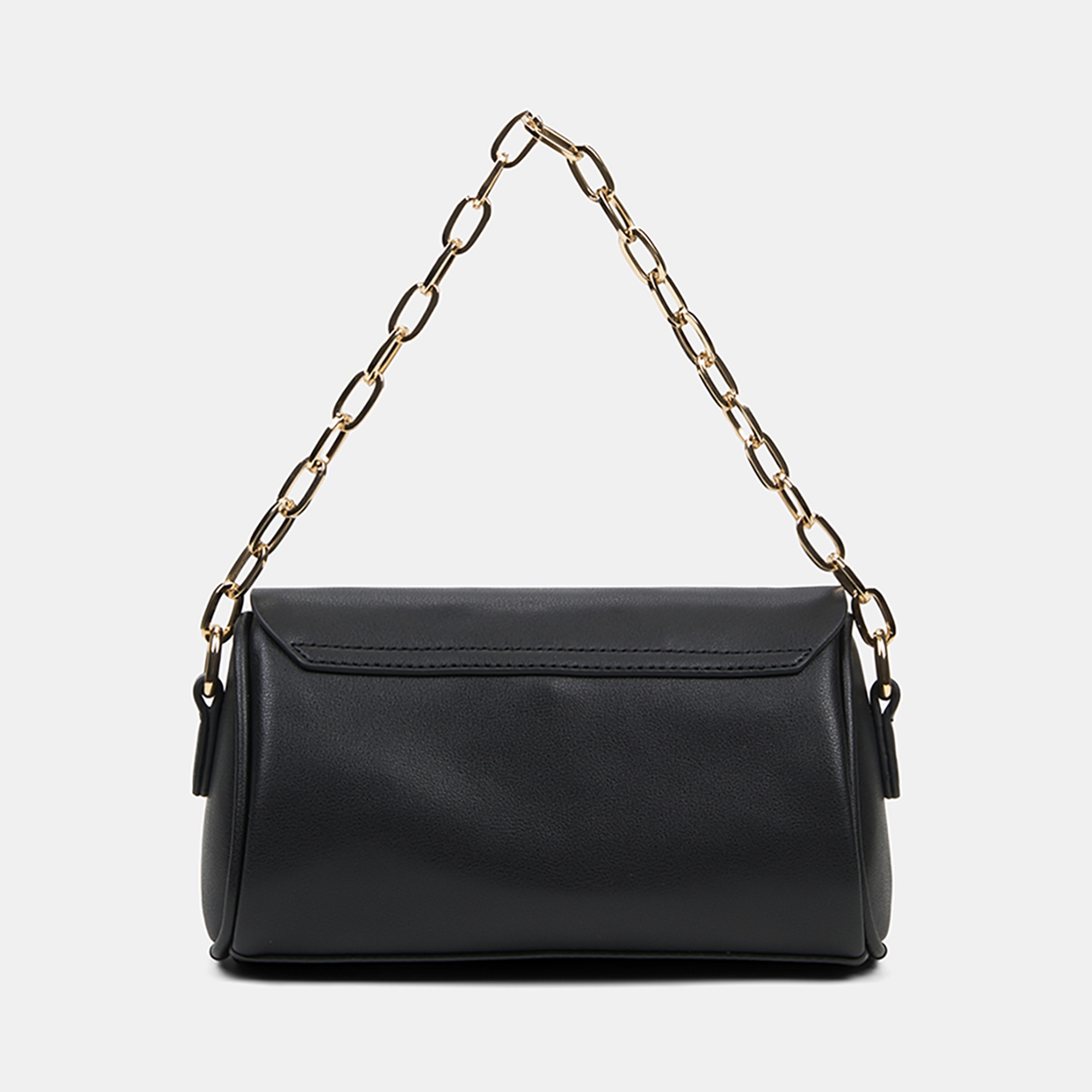 Kadın Siyah Gold Zincir Detaylı El ve Omuz Çantası