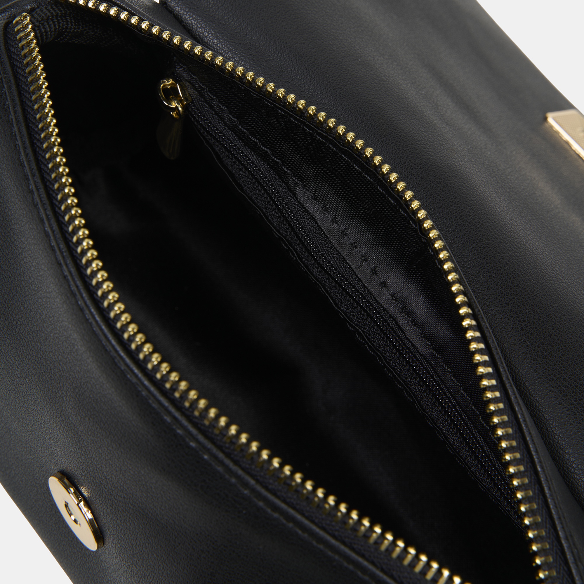 Kadın Siyah Gold Zincir Detaylı El ve Omuz Çantası