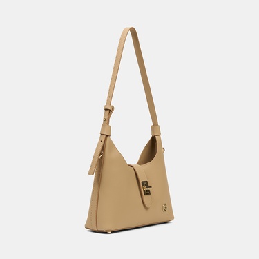  Kadın Camel Gold Kilit Detaylı Omuz Çantası