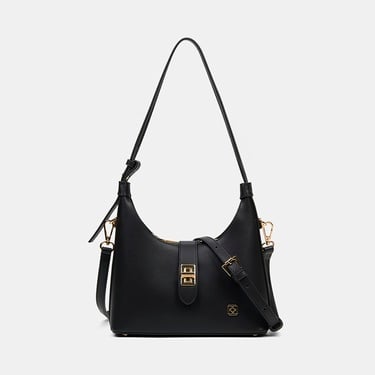  Kadın Siyah Gold Kilit Detaylı Omuz Çantası