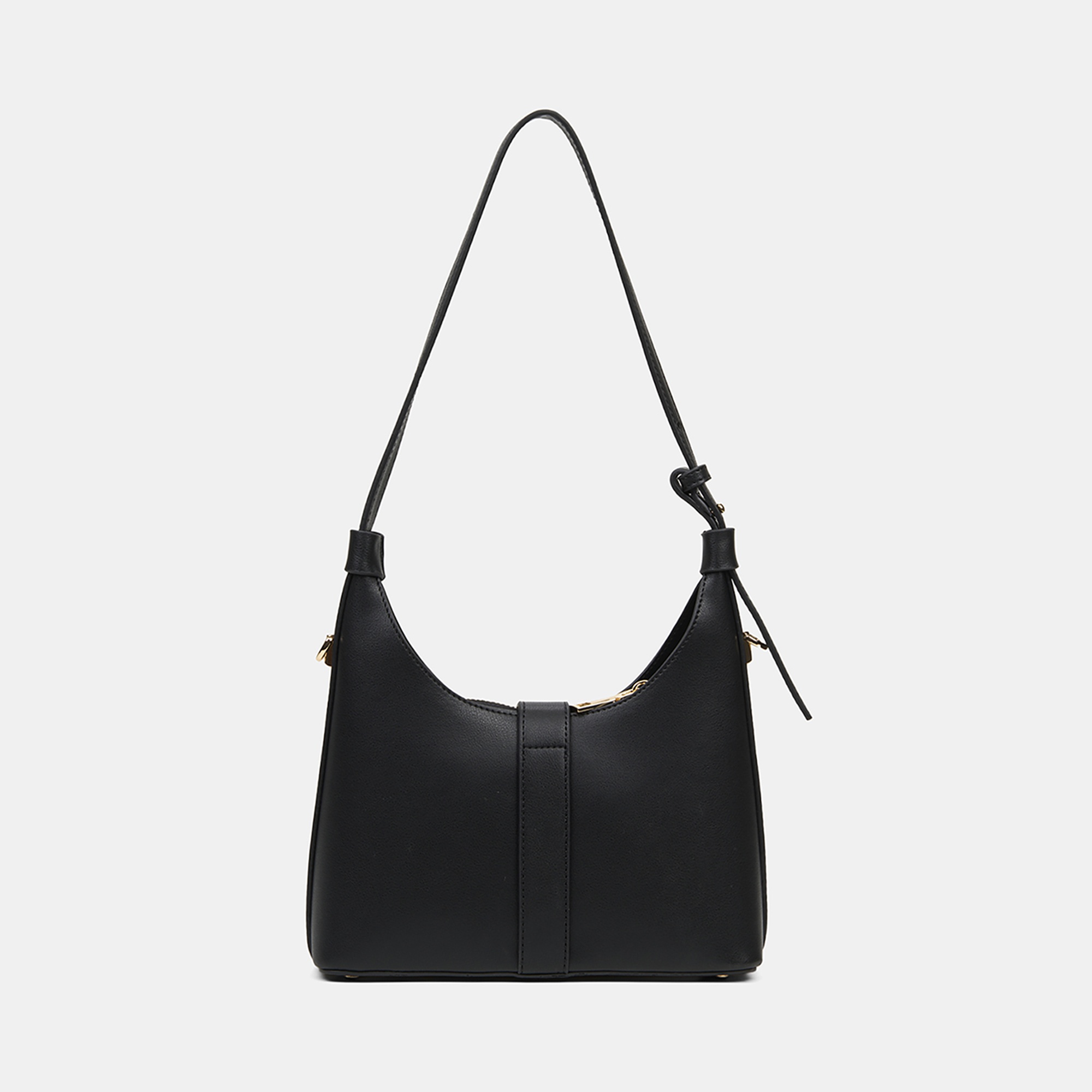 Kadın Siyah Gold Kilit Detaylı Omuz Çantası