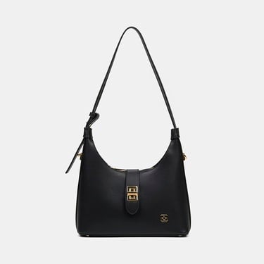  Kadın Siyah Gold Kilit Detaylı Omuz Çantası