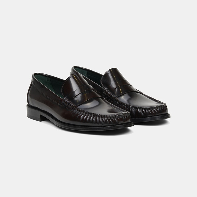 Erkek Bordo Klasik Deri Loafer