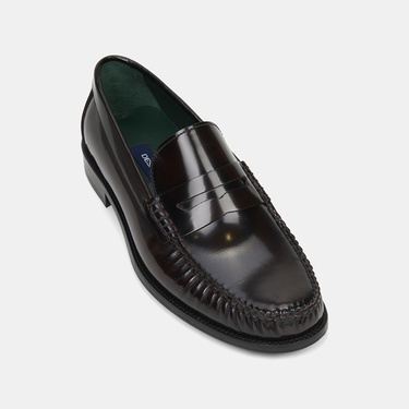  Erkek Bordo Klasik Deri Loafer