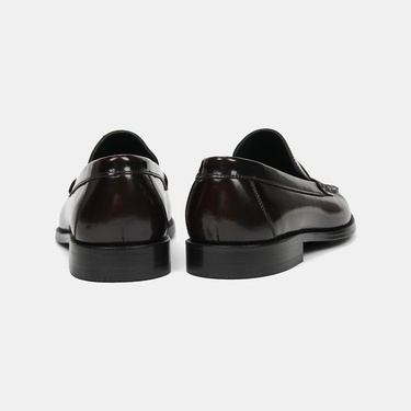  Erkek Bordo Klasik Deri Loafer