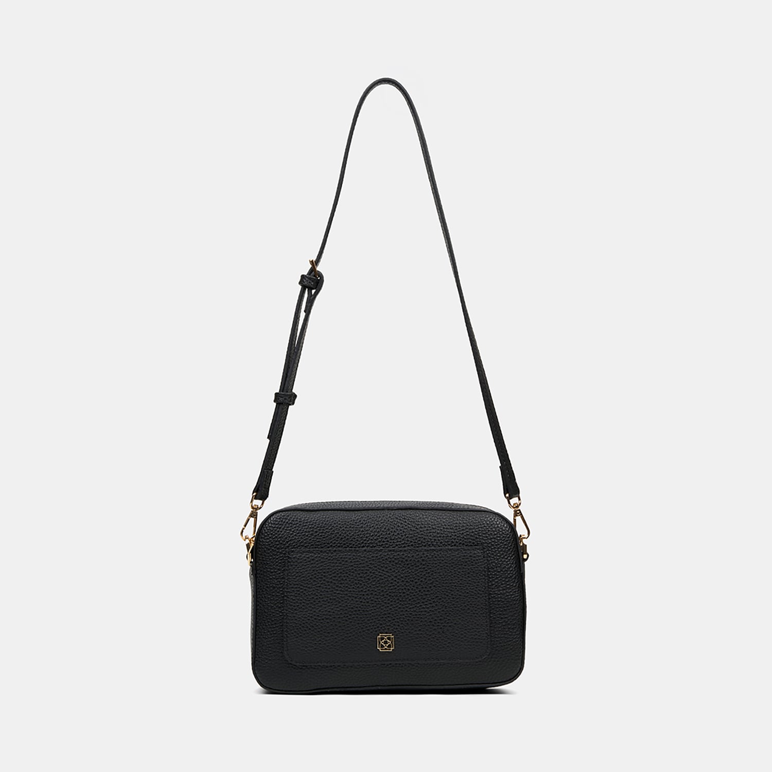  Kadın Siyah Gold Detaylı Postacı Çantası