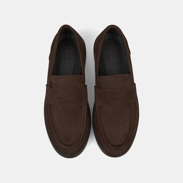  Erkek Kahve Nubuk Deri Loafer