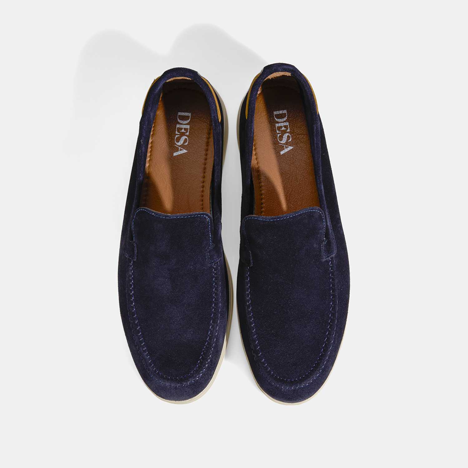 Erkek Lacivert Süet Deri Loafer