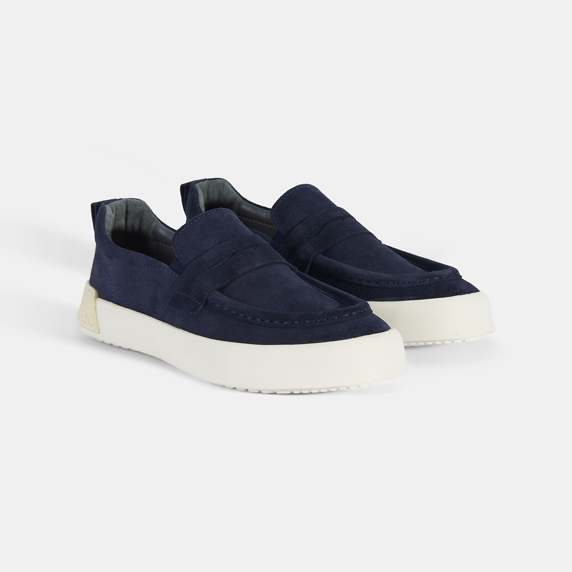 Erkek Lacivert Süet Deri Loafer