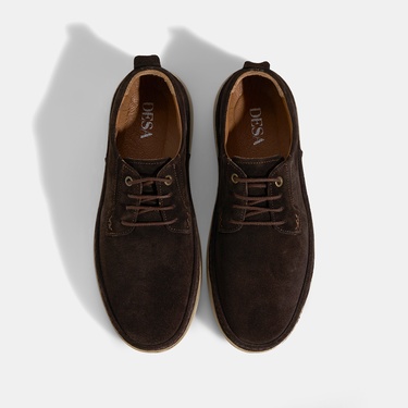  Erkek Kahve Bağcıklı Süet Günlük Ayakkabı
