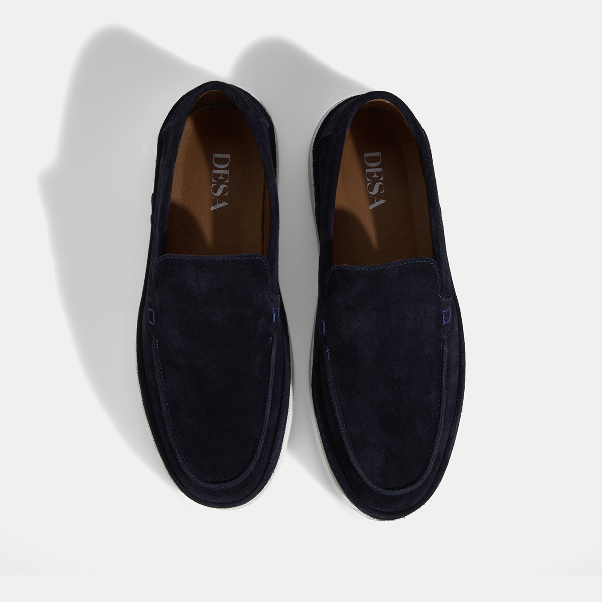 Erkek Lacivert Süet Deri Loafer