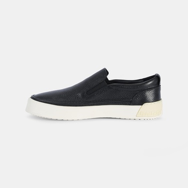  Erkek Siyah Slip-On Deri Loafer