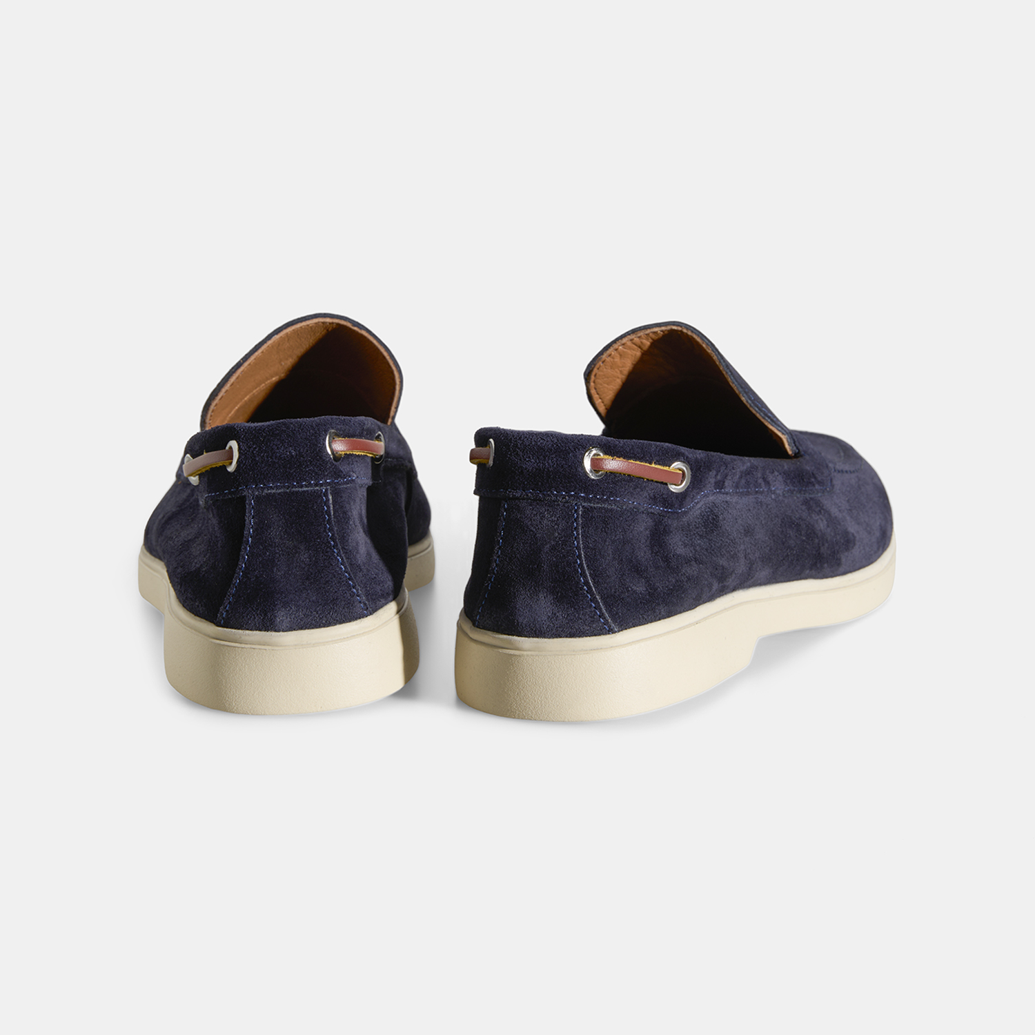 Erkek Lacivert Süet Deri Loafer