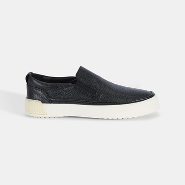 Erkek Siyah Slip-On Deri Loafer