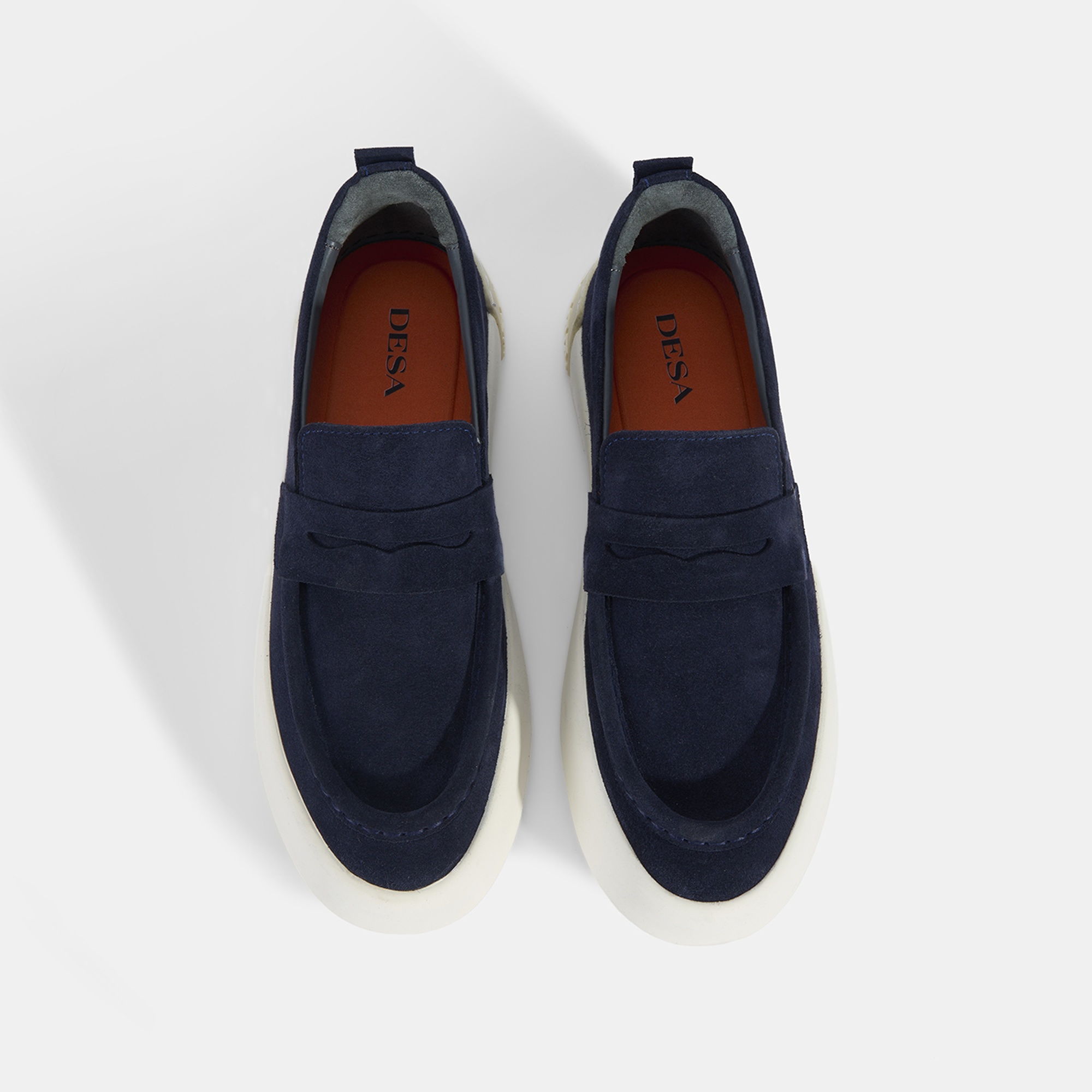 Erkek Lacivert Süet Deri Loafer