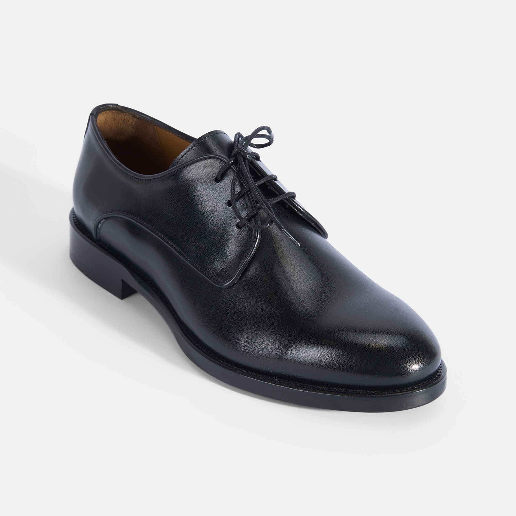 Erkek Siyah Bağcıklı Klasik Deri Ayakkabı