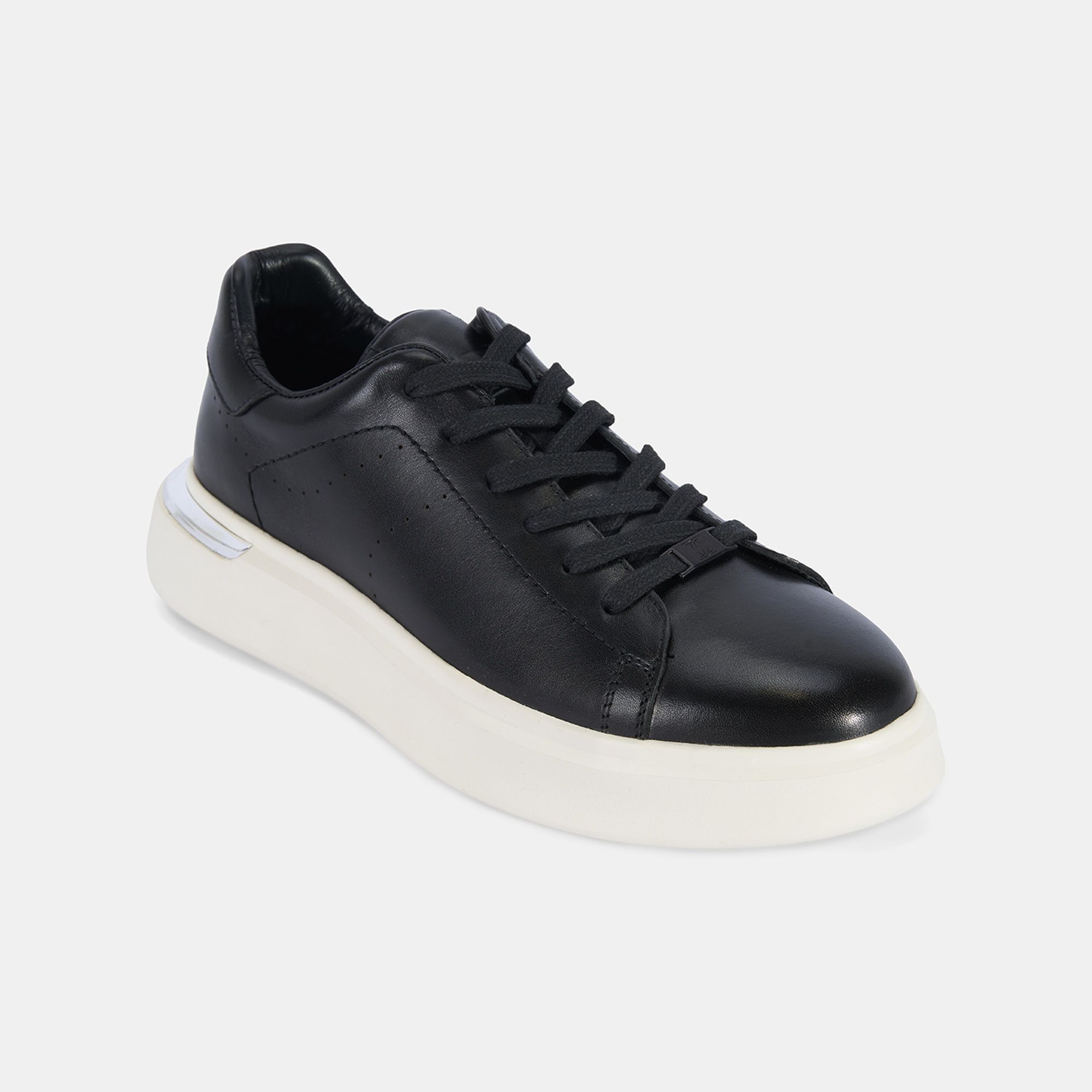 Erkek Siyah DesaComfort Kalın Tabanlı Deri Sneaker