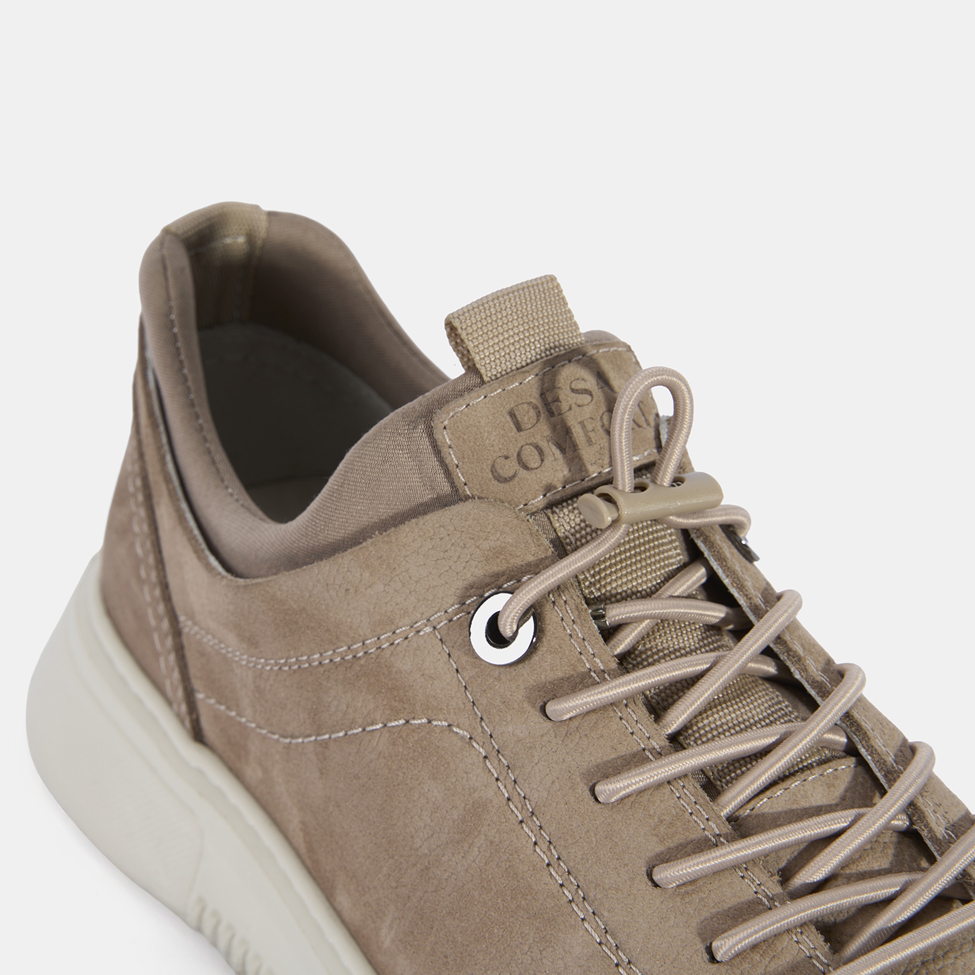 Erkek Vizon DesaComfort Lastik Bağcıklı Deri Sneaker