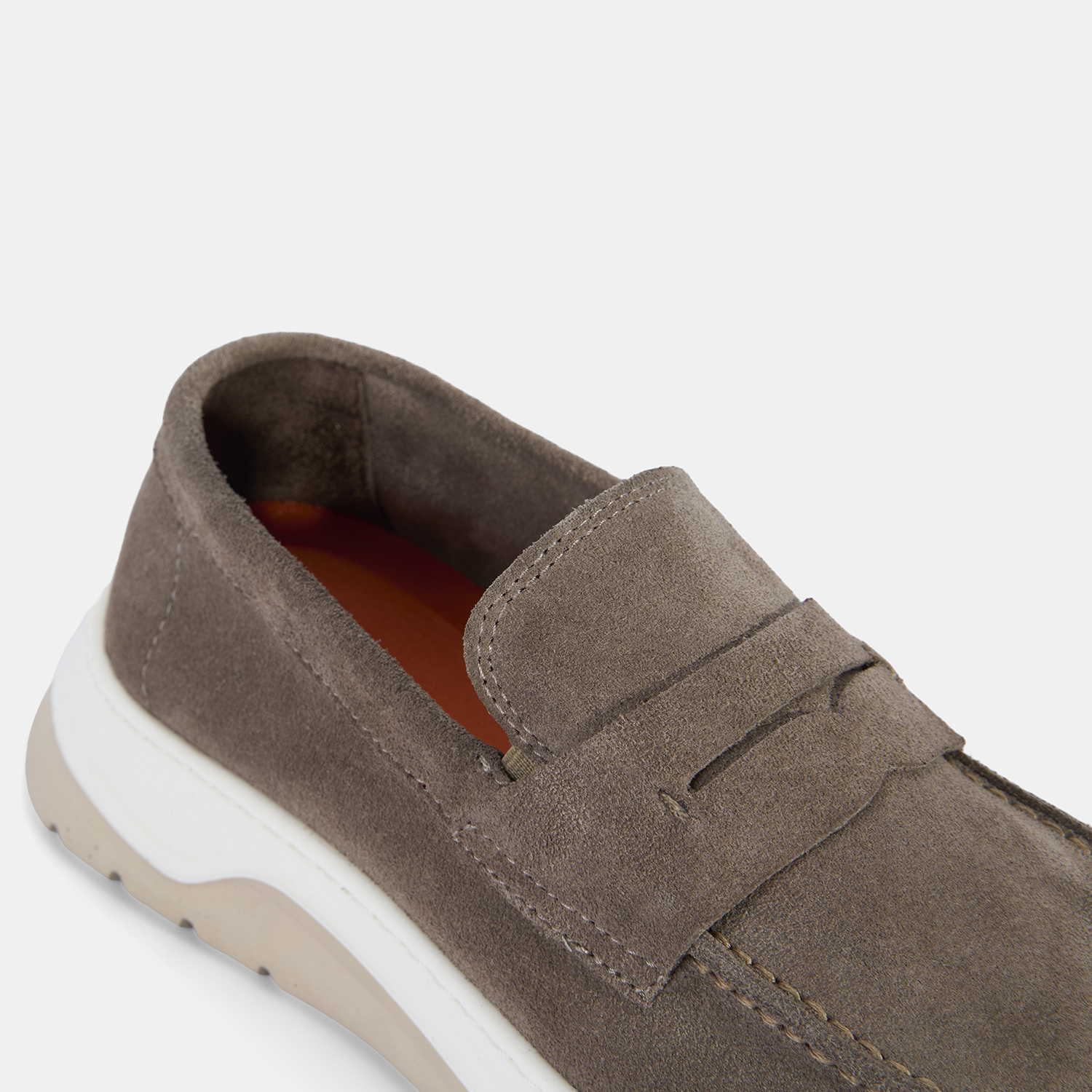  Erkek Vizon Kalın Tabanlı Süet Deri Loafer