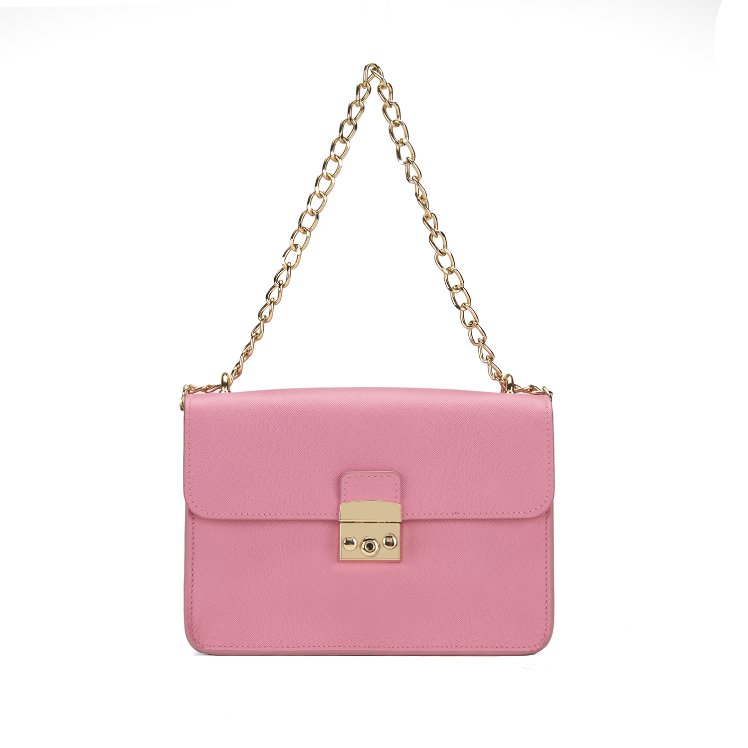  Vital Pembe Kadın Deri Omuz Çantası