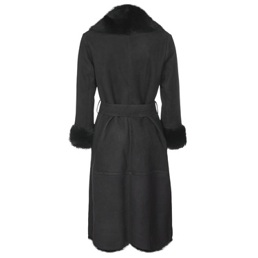  Siyah Ileanna Kadın Kürk Kaban