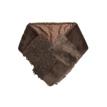  Miranna Kahve Kadın Kürk Şal Yaka