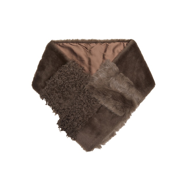  Miranna Kahve Kadın Kürk Şal Yaka