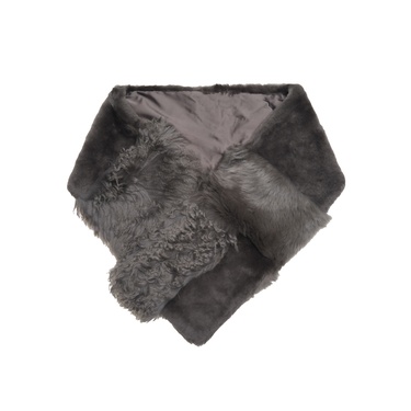  Miranna Gri Kadın Kürk Şal Yaka