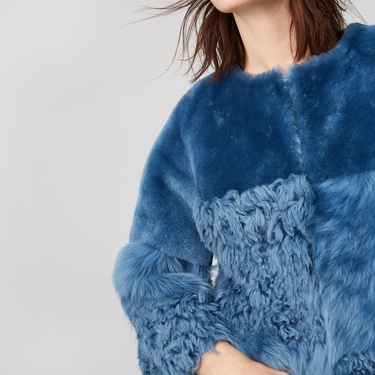  Mavi Enriqua Kadın Kürk Mont