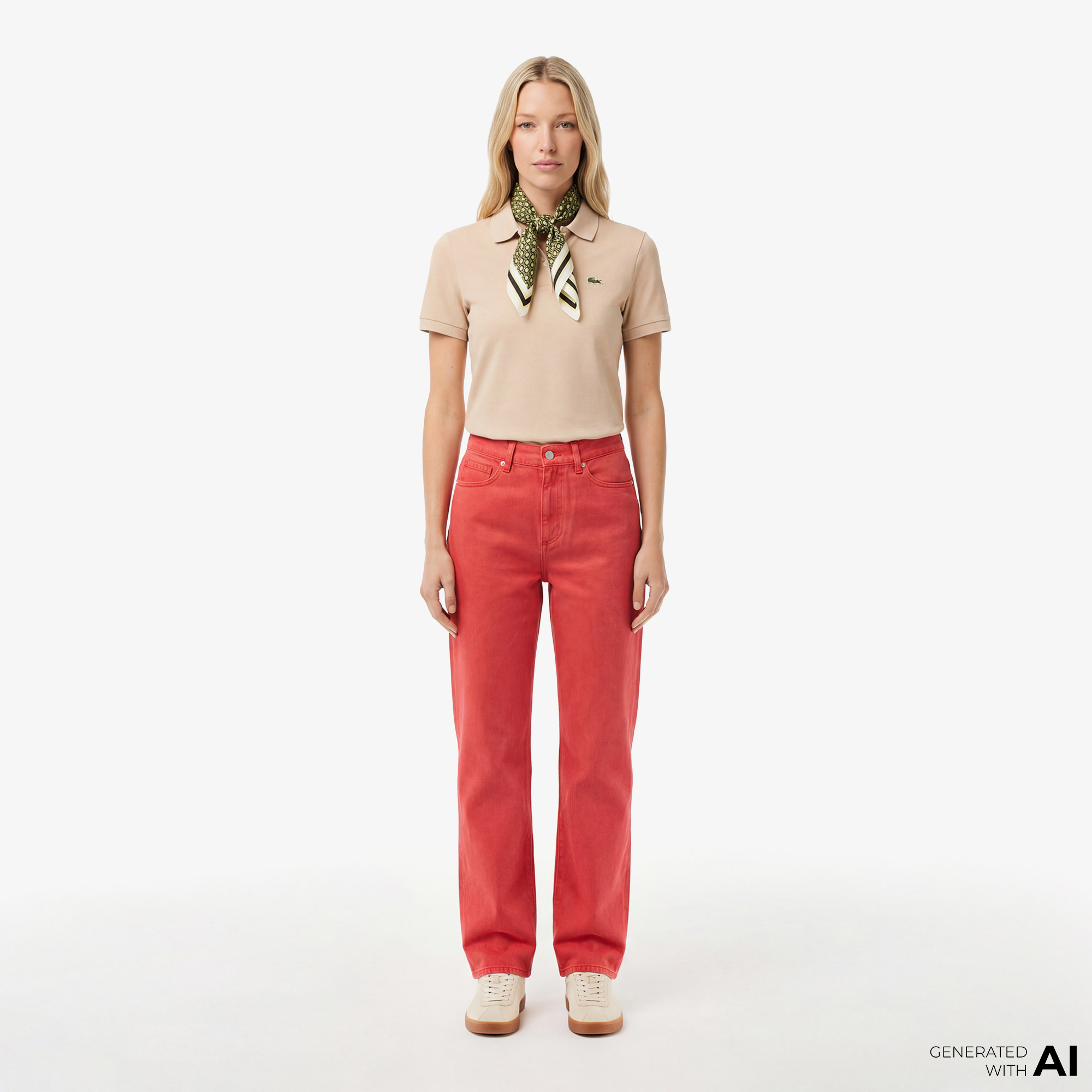  Kadın Straight Fit Kırmızı Jean Pantolon