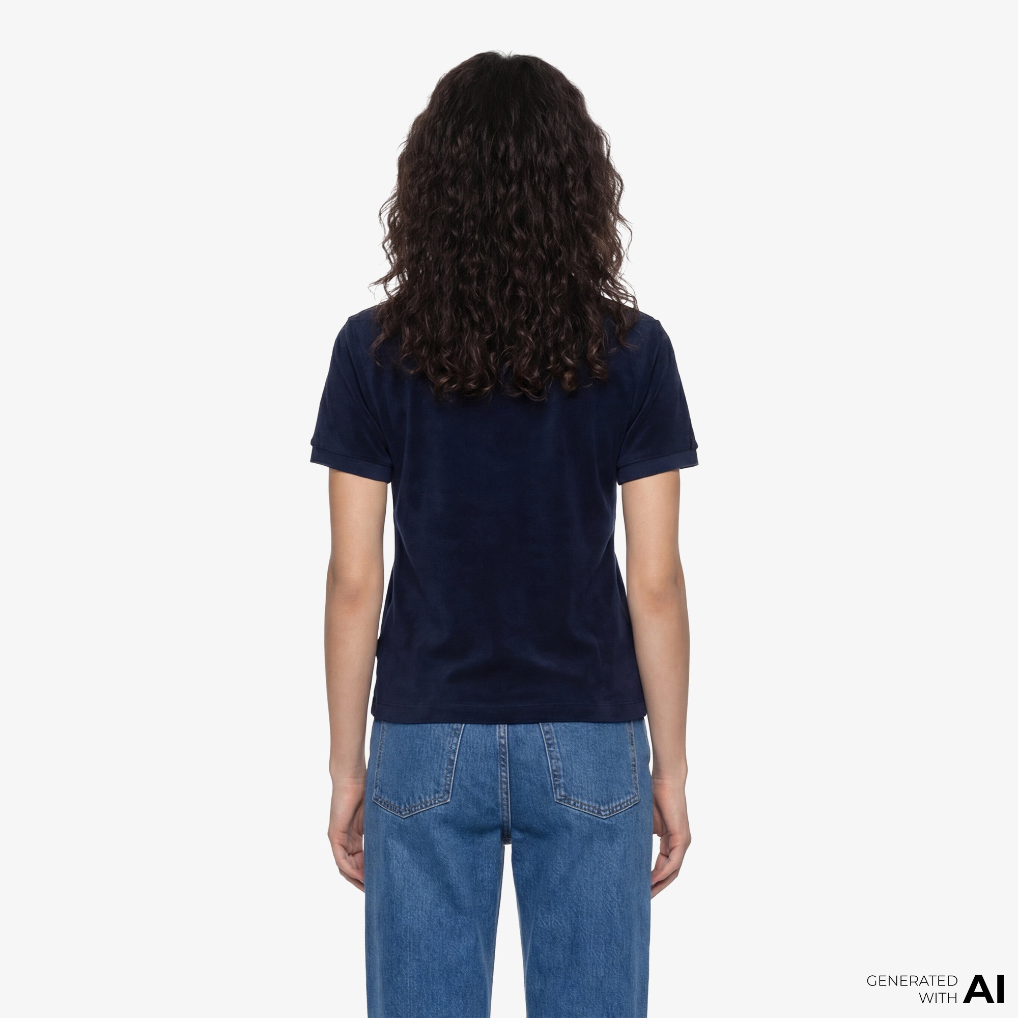 Kadın Slim Fit Lacivert Polo