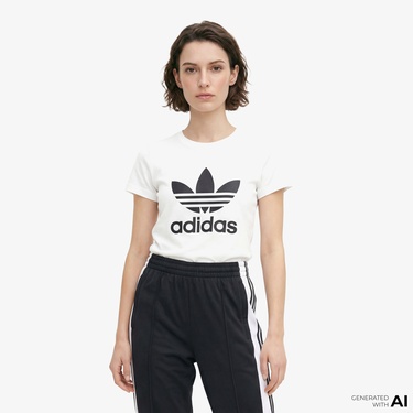  adidas Adicolor Trefoil Kadın Beyaz T-Shirt
