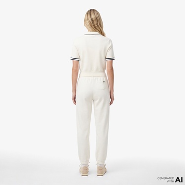  Lacoste Kadın Straight Fit Beyaz Eşofman Altı