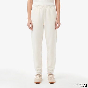  Lacoste Kadın Straight Fit Beyaz Eşofman Altı