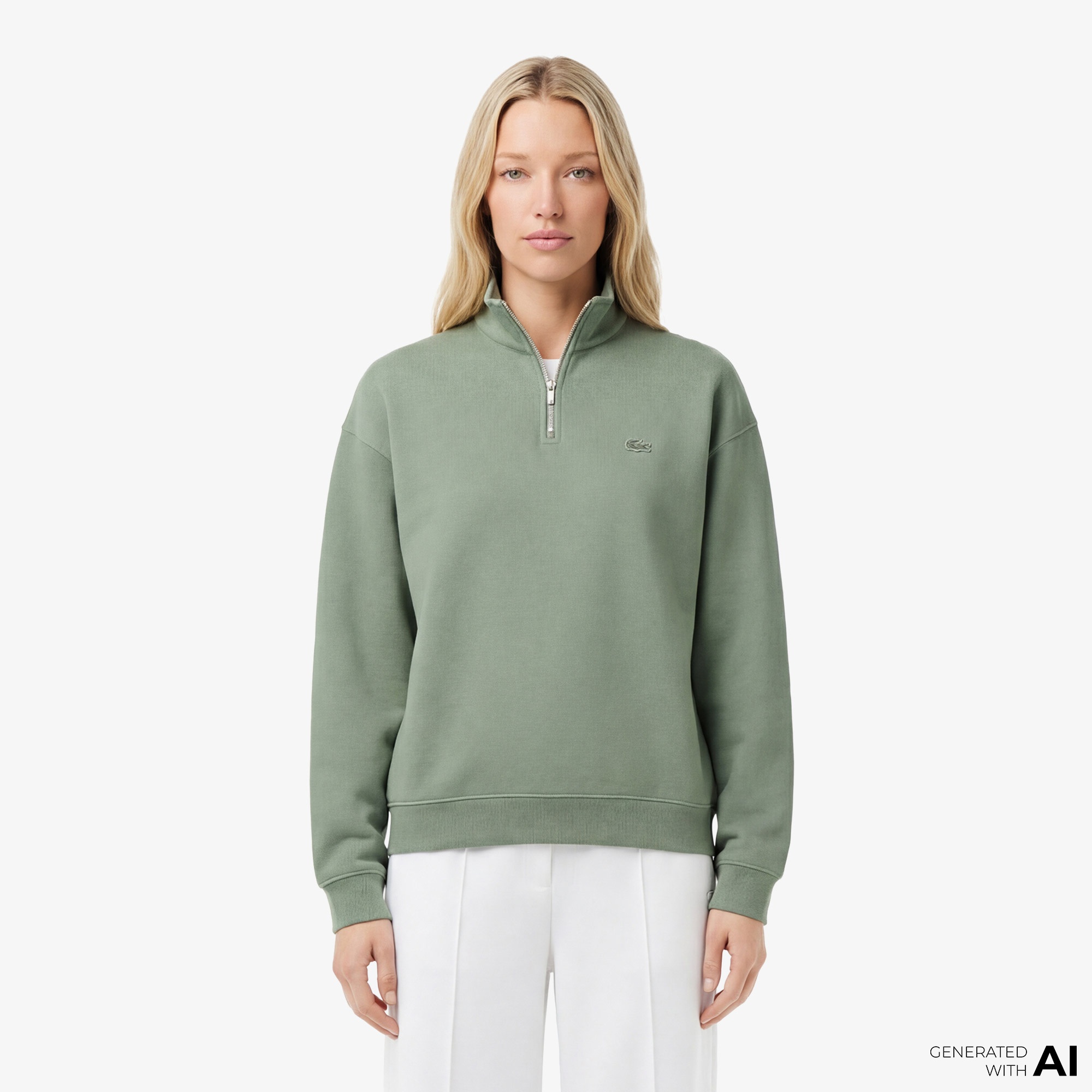 Heavy Fleece Zipper Neck Sweatshirt