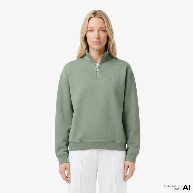  Heavy Fleece Zipper Neck Sweatshirt