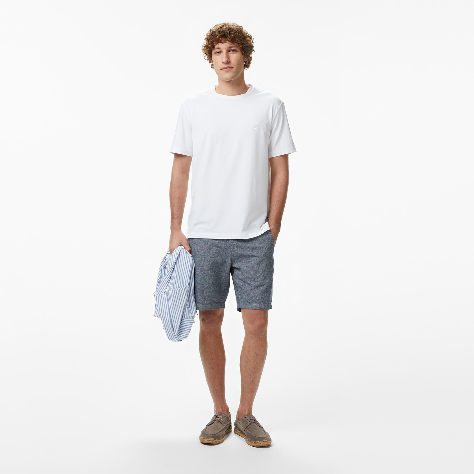  Nautica Erkek Beyaz Regular Fit T-Shirt