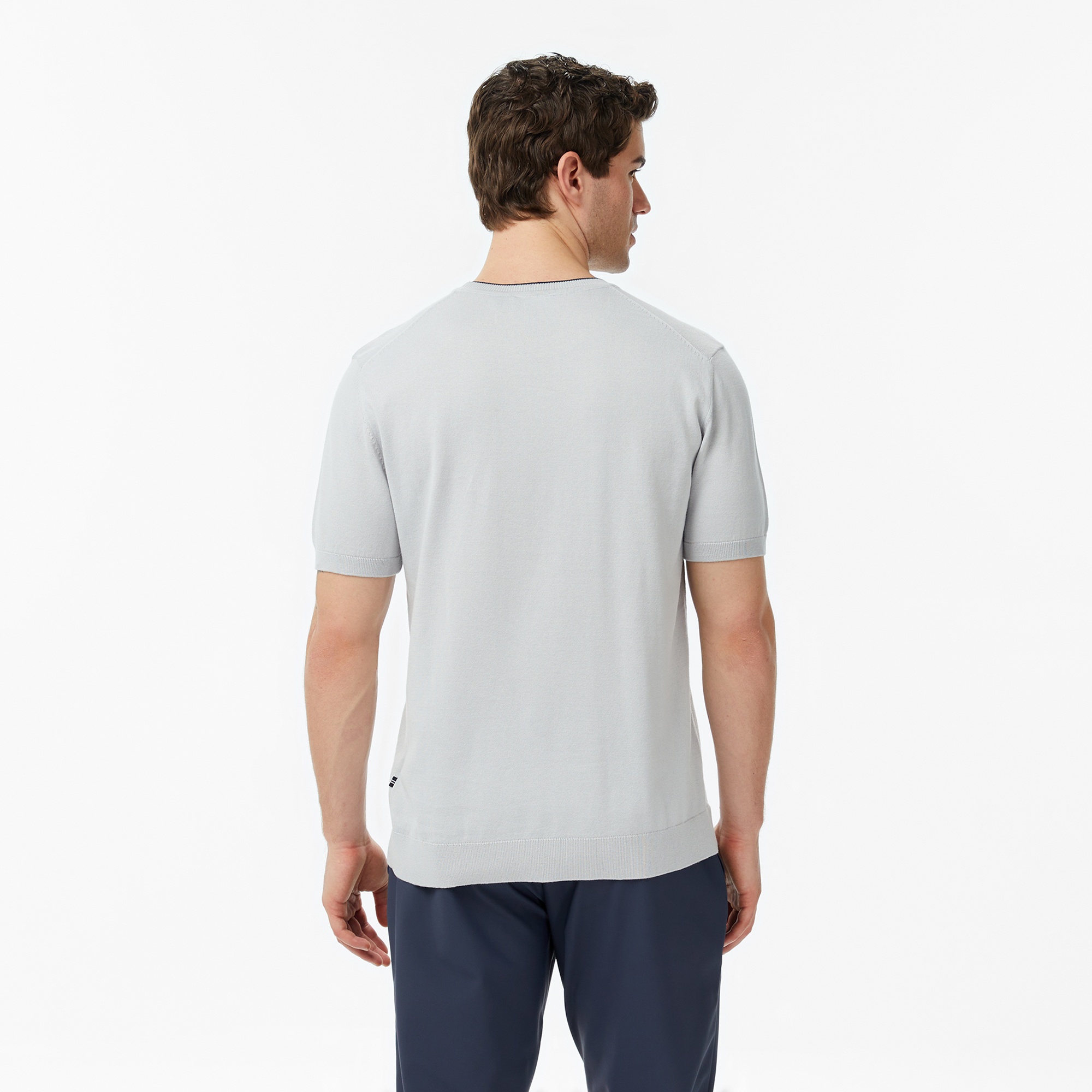 Nautica Erkek Gri Regular Fit Kısa Kollu Triko