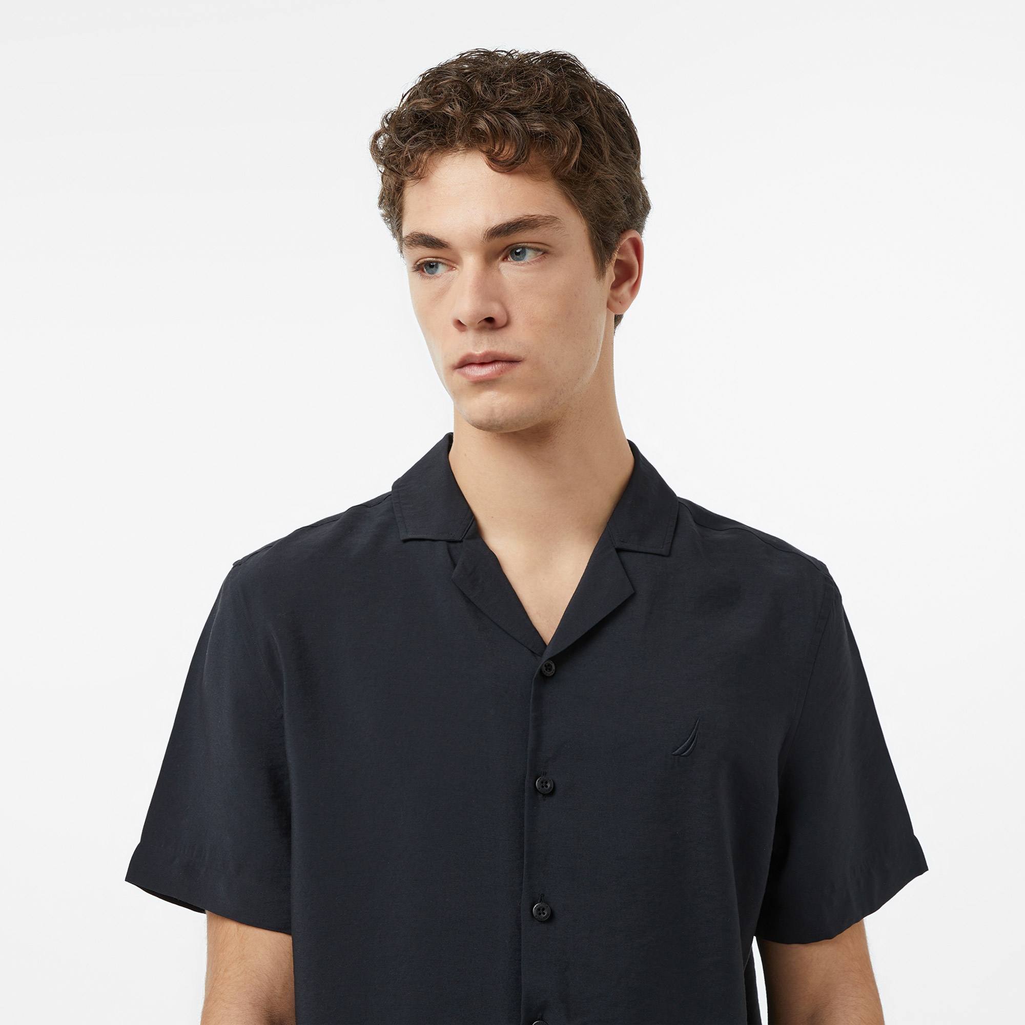 Nautica Erkek Siyah Regular Fit Kısa Kollu Gömlek