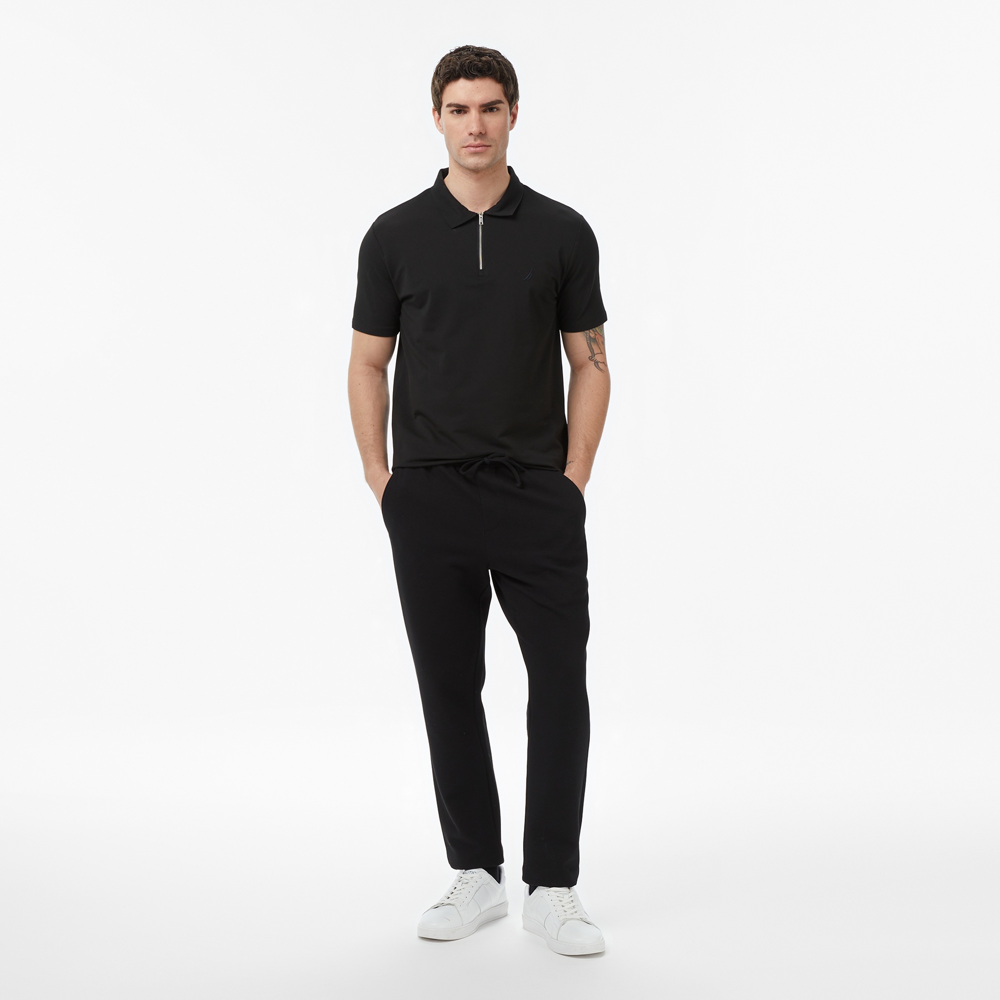 Nautica Erkek Siyah Regular Fit Polo Yaka T-Shirt