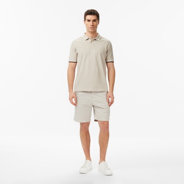  Nautica Erkek Bej Regular Fit Polo Yaka T-Shirt