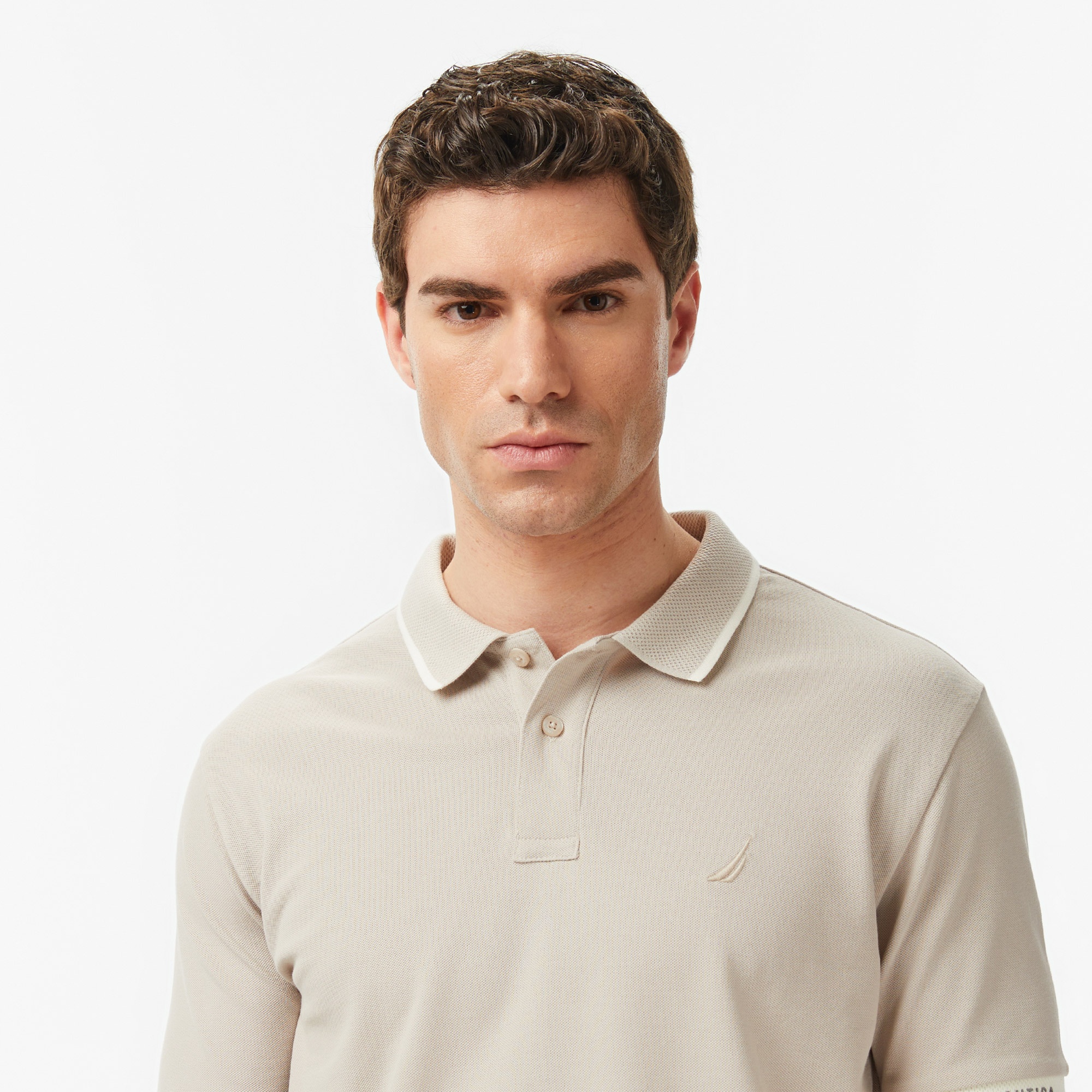 Nautica Erkek Bej Regular Fit Polo Yaka T-Shirt