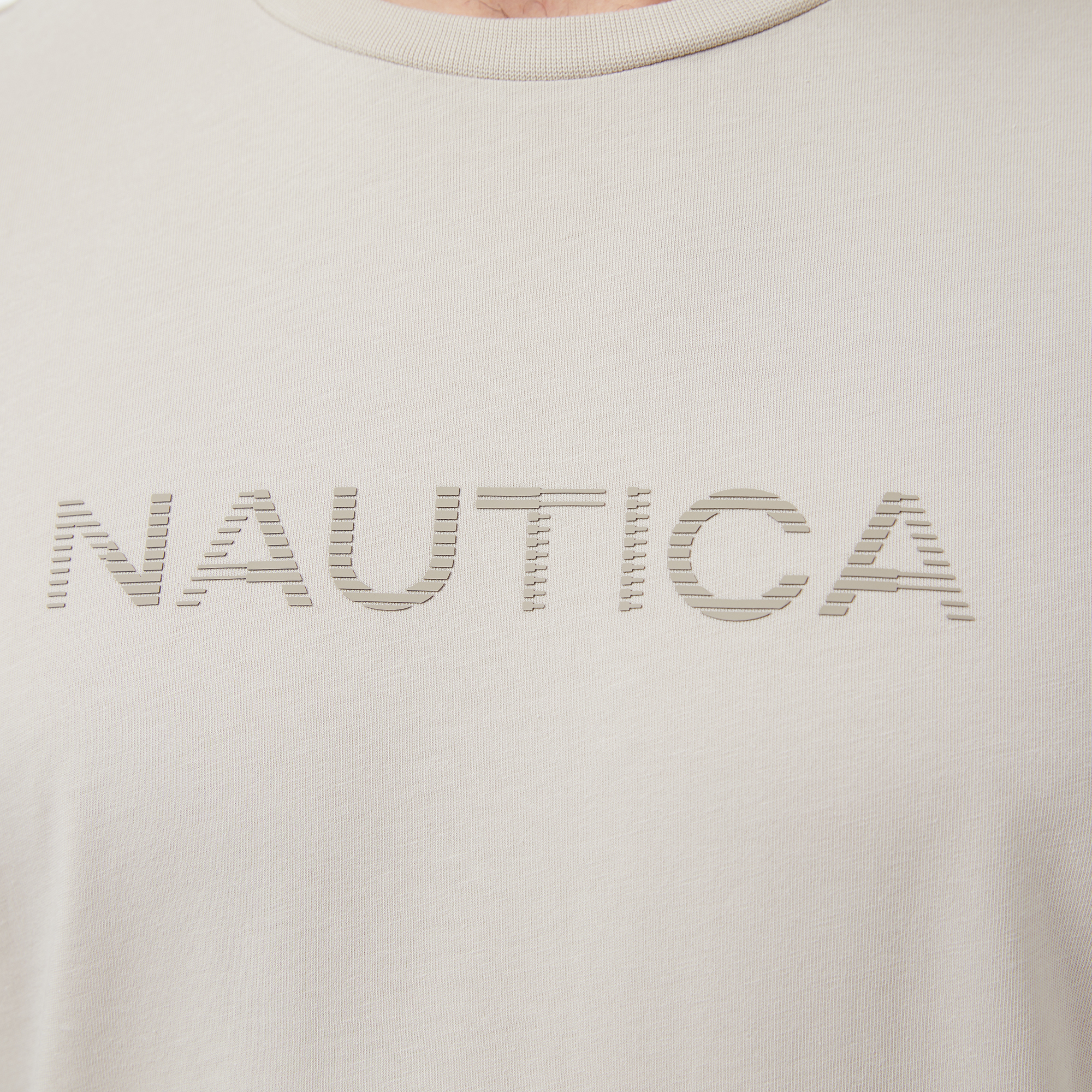  Nautica Erkek Bej Regular Fit Baskılı T-Shirt