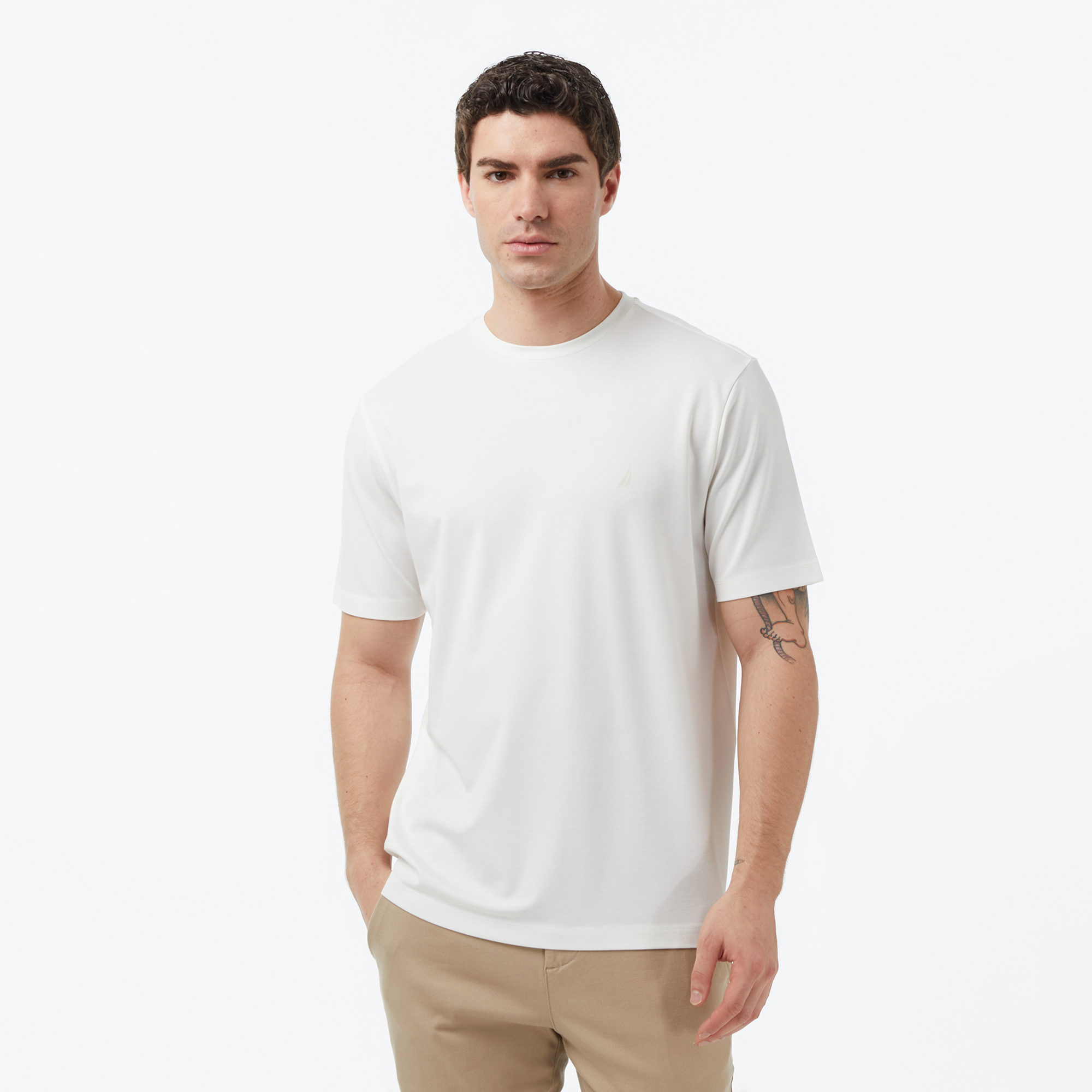 Nautica Erkek Krem Regular Fit T-Shirt