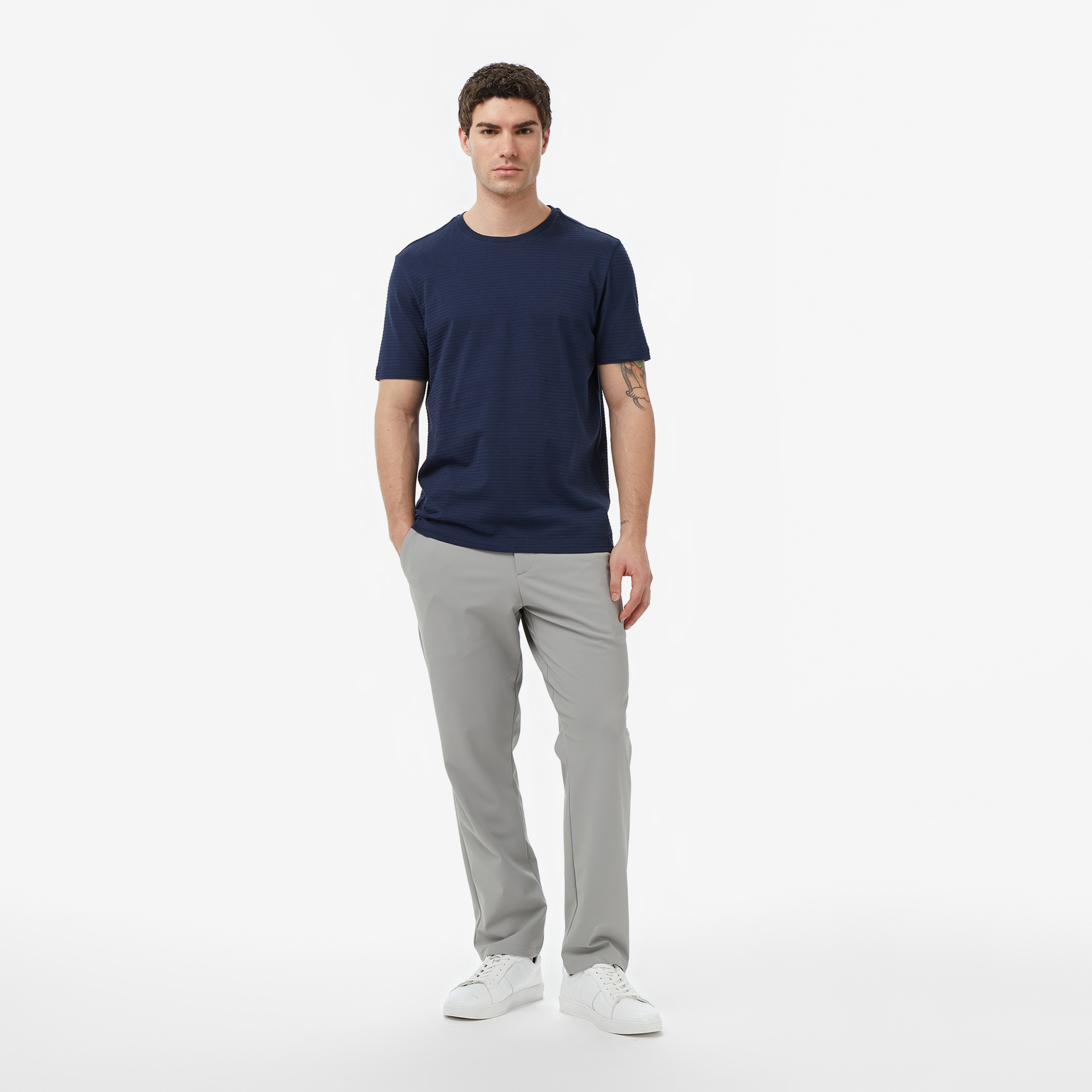 Nautica Erkek Lacivert Regular Fit Çizgili T-Shirt