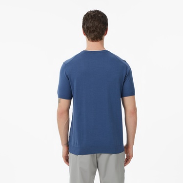  Nautica Erkek Mavi Regular Fit Kısa Kollu Triko