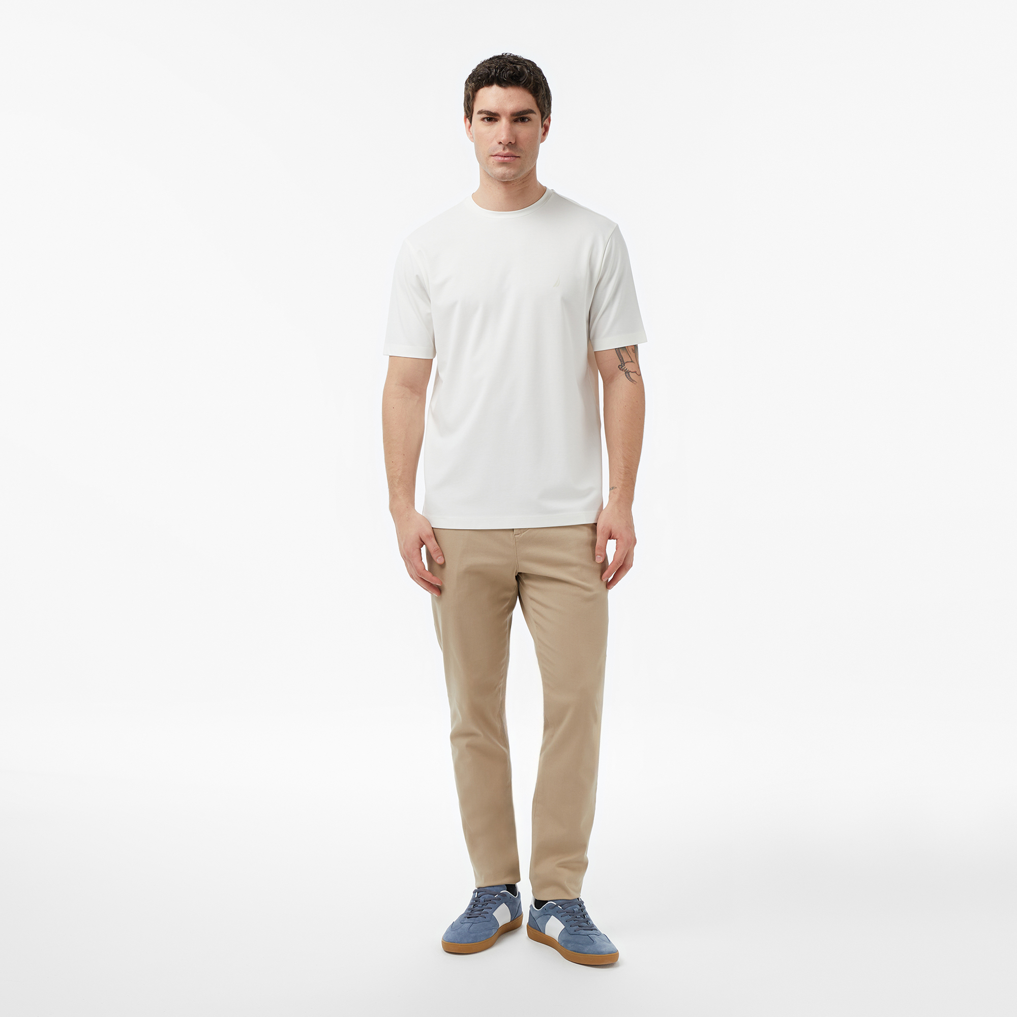  Nautica Erkek Krem Regular Fit T-Shirt