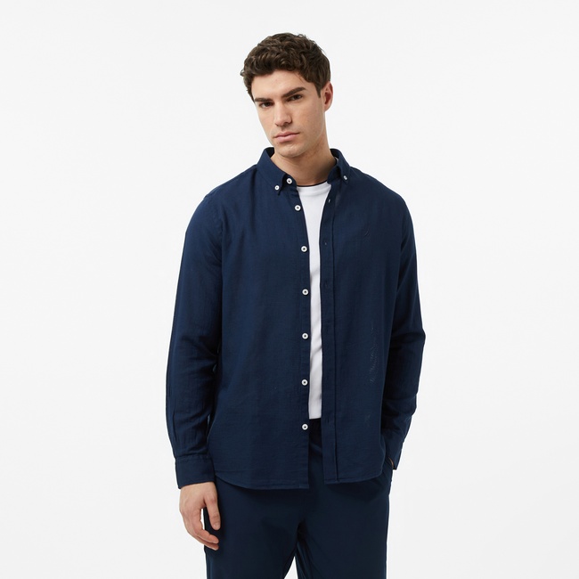  Nautica Erkek Lacivert Regular Fit Gömlek