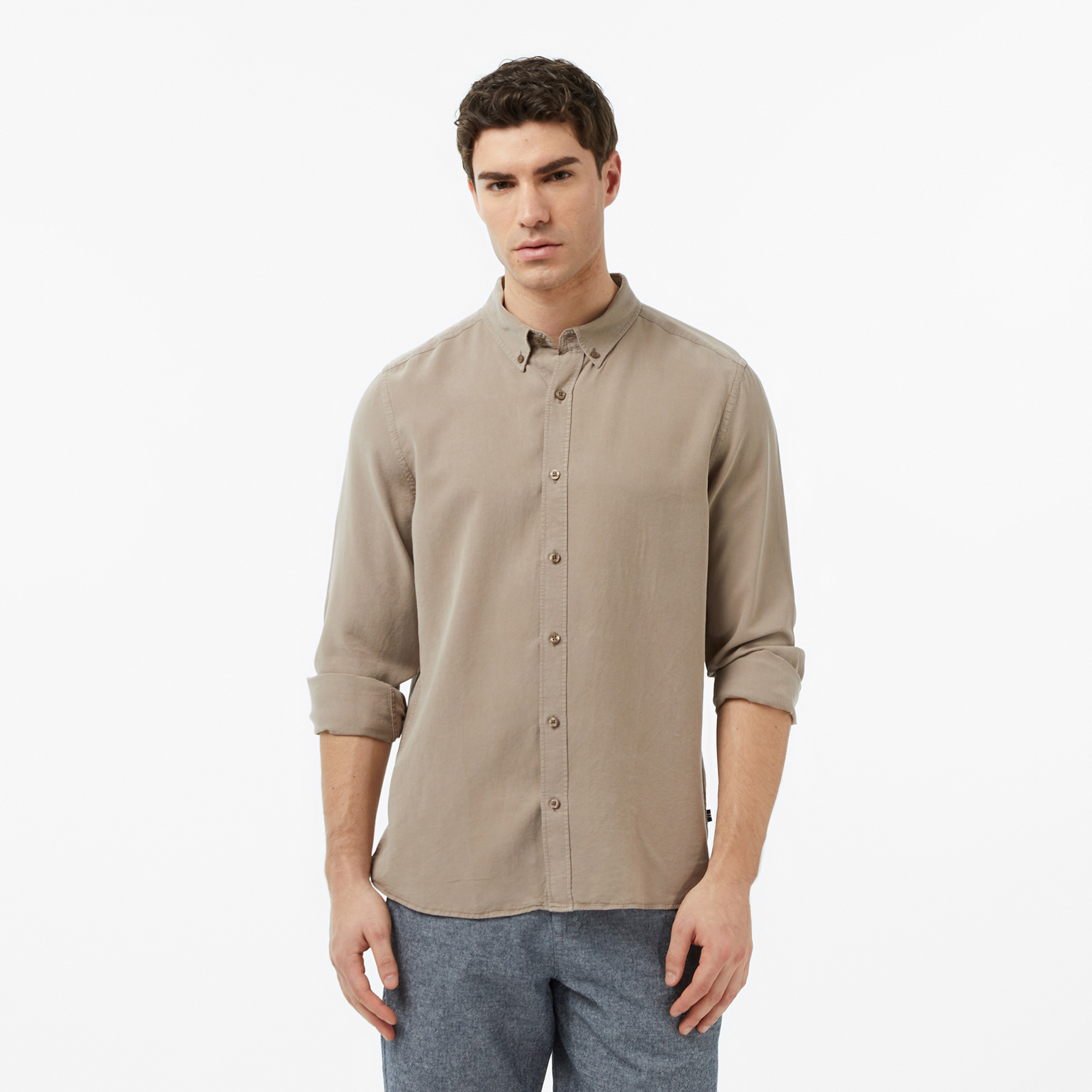  Nautica Erkek Bej Regular Fit Gömlek