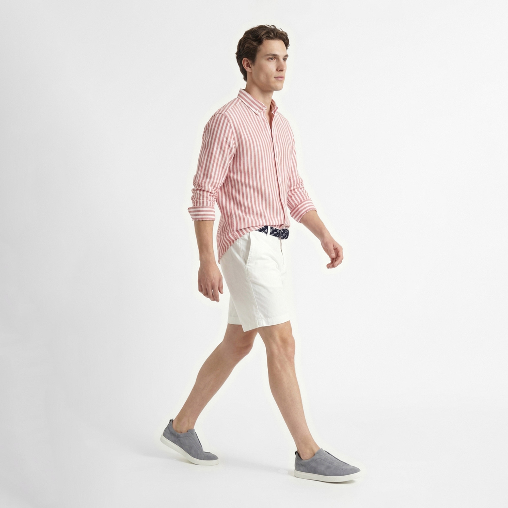 Nautica Erkek Kırmızı Regular Fit Çizgili Gömlek